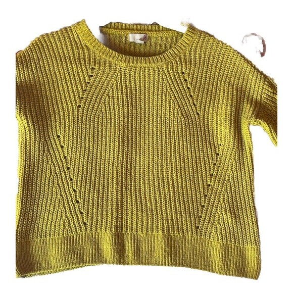 SO Goods For Life Womens Yellow Crew Neck Pullover Sweater Size Small Preowned - Picture 4 of 12